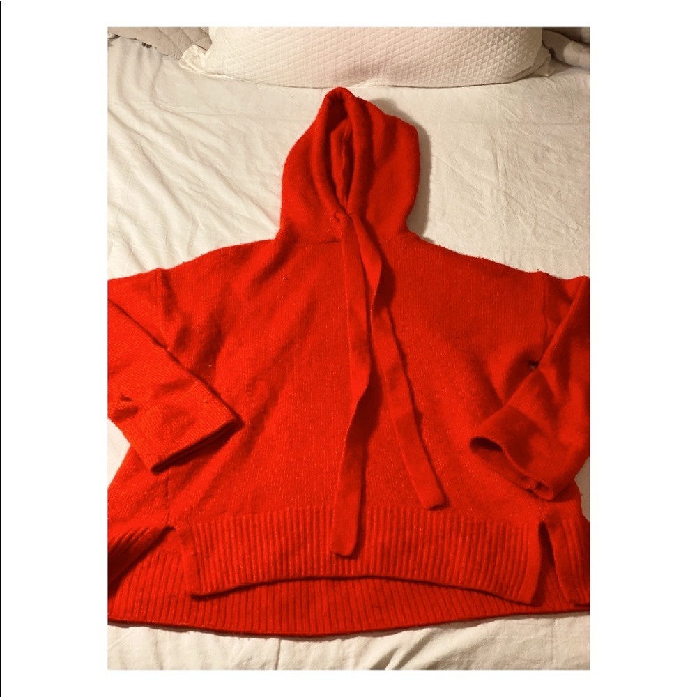Bright Orange Knit Hoodie
